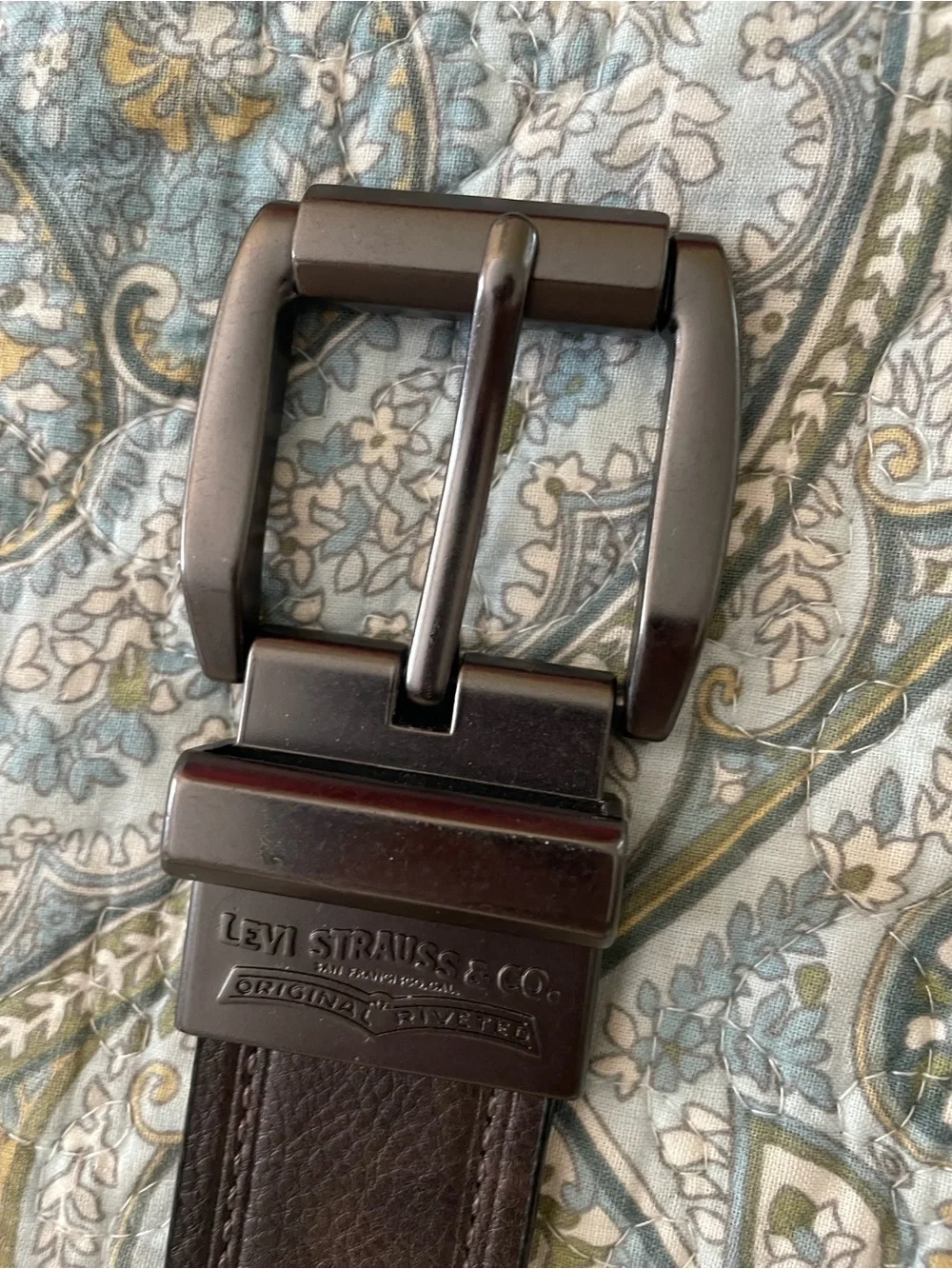 Levi’s Genuine Leather Belt 36/90 Brown Gunmetal Buckle Men’s Medium